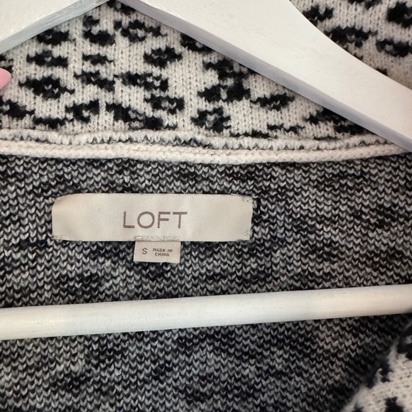 LOFT Black and White Cheetah Patterned Sweater - Picture 2 of 4